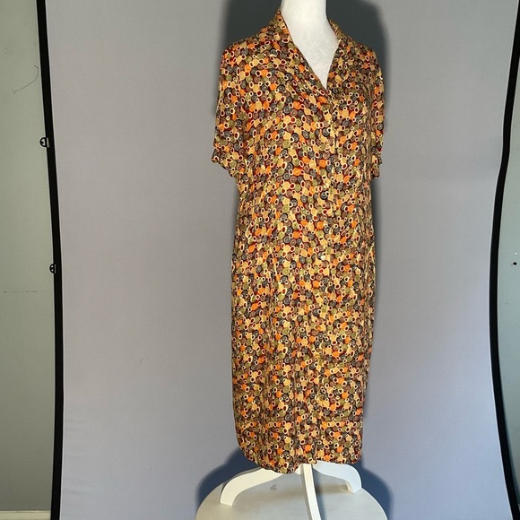 Vintage Bob Mackie Studio Silk Abstract Print Dress Size 12 - Picture 15 of 16